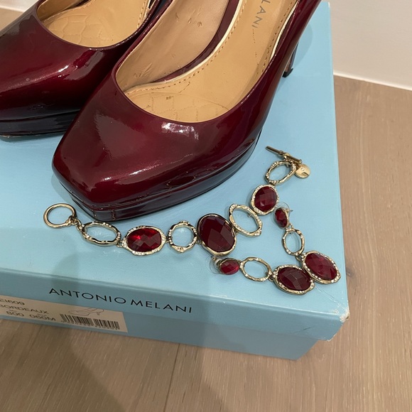 Red wine Antonio Melani heel size 6 - Picture 3 of 9